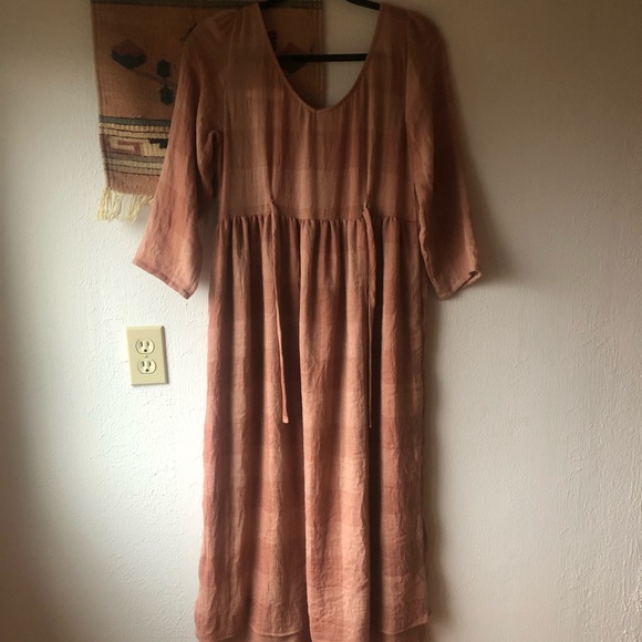 Christy Dawn Amelia Dress Salmon Check Size Small - Picture 4 of 7